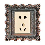 Brass Wall Power Socket with Antique Patterns (YXC001 BCU)
