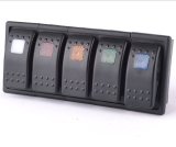 5 LED Color Bar Rocker Switch Panel Arb Carling Style 3 Pins DC 12V- 24V with Clip Holder