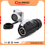 Cnlinko Multi-Core 2-12 Pin TUV/UL/CCC Approval Waterproof IP65/IP67 Butt Power Electrical Circular Wiring Connector with Copper Alloy Gold-Plated
