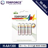 AA/Hr6 1300mAh Rechargeable Nickel Metal Hydride Long Service Life Battery with Ce for Toy