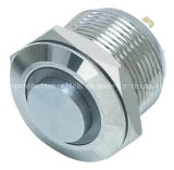 Coffee 19mm Short Body Momentary Metal Switch Push Button Switch