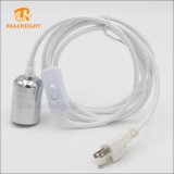 UL 3 Pin Plug Cord Set with White Lampholder and on/off Switch