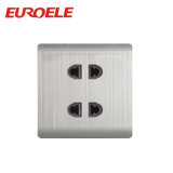 Sliver Color Stainless Steel 250V/10A Electric Universal Wall Socket