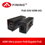 55V 1.1A 60W Ultra Power Gigabit Poe Injector for WLAN Devices