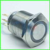 Flat Round Latching Type Push Button Switch with LED Light