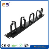 1u Metal Cable Manager with 5 Ring Plastic Cable Manager