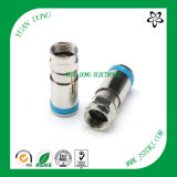 Electronic Male Connector RG6 Compression Coaxial Cable Connector