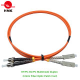 3.0mm ST/PC-SC/PC Duplex Multimode 50 Om2 Fiber Optic Patch Cord