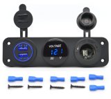 Auto Parts Waterproof Triple Function Dual USB Charger LED Voltmeter 12V Outlet Power Socket Panel Jack for Car Boat Marine Mobile Phone Tablet