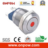 Onpow 12mm Flat Head Push Button Switch (GQ12F-10D/R/12V/S, CE, RoHS)