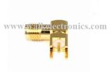 SMA Female Right Angle for PCB Mount, PCB Mount SMA Female Right Angle Connector, 15mm Length, Gold Plated, SMA Antenna Connector
