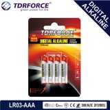 1.5V	Digital Alkaline Dry Battery Lr03-AAA Size in Blister Card Packaging