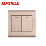 EU Type Gold Color Aluminum Alloy Wall Switch