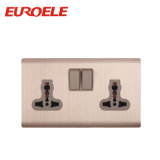 Universal Type Aluminum Plate 2 Gang 13A Switched Socket