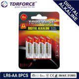 1.5V China Manufacture Digital Primary Alkaline Dry Battery (LR6-AA 8PCS)