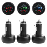 3in1 Car Auto Digital LED Thermometer USB Charger Cigarette Voltmeter 12V/24V