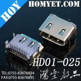 Good Durability RoHS Complian 19pin 90 Degree DIP Type HDMI Connector for PCB