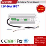 Constant Voltage 12V 80W LED Waterproof Switching Power Supply IP67