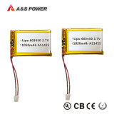 UL Approval 603450 3.7V 1100mAh Lipo Battery for LED Light
