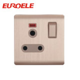 15A Aluminum Plate Gold Color Switch Socket with Light
