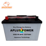 Rechargeable Dry Lead Acid 65D31r N70 12V70ah Storage Car Battery