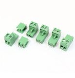 3.81mm 2p Right Angle Pluggable Screw Terminal Block 300V 10A