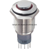16mm Ring LED Metal Waterproof Push Button Switch