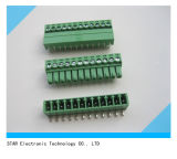 Screw Terminal Block Connector 3.5mm Angle 12 Pin Green Pluggable Type